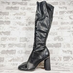 New Franco Sarto Cindytall Black Faux Leather Knee High Boot